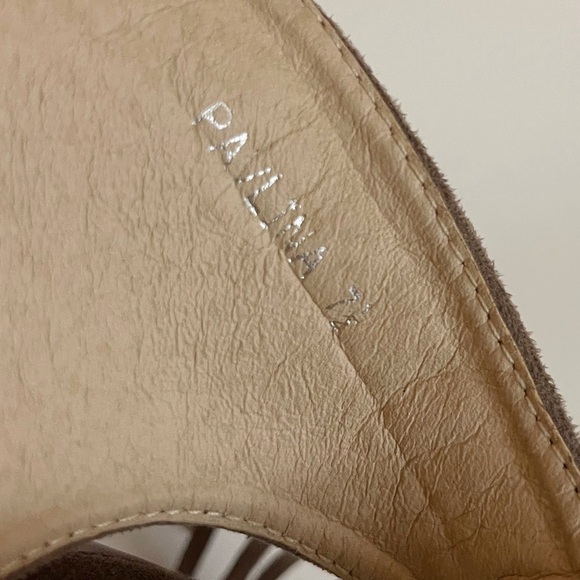 Mi.iM Taupe Platform Heels with Fringe and Wood Accents Boho Festival - Picture 9 of 11